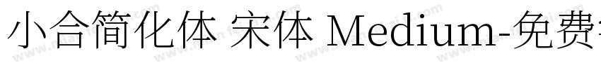 小合简化体 宋体 Medium字体转换